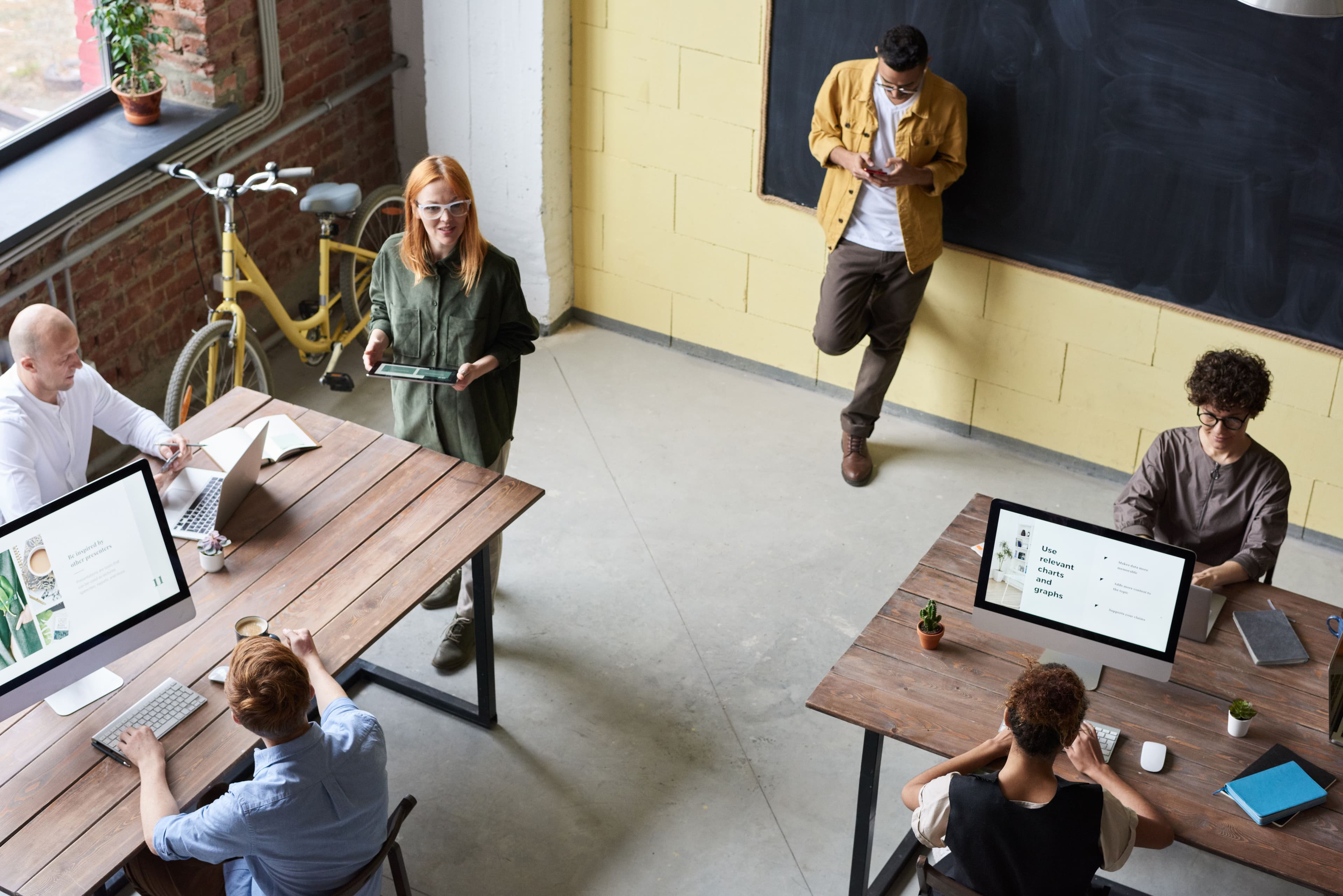 Team working together in a modern office